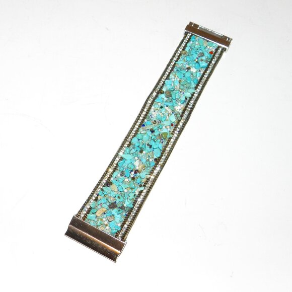 Wide Turquoise Bracelet With Magnetic Closure - Picture 13 of 13